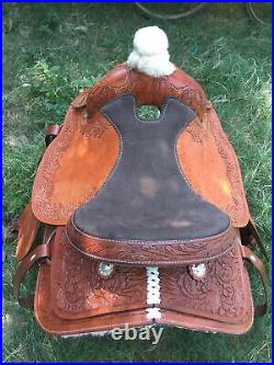 WILDRACE Premium Western Leather Horse Saddle Suede Seat