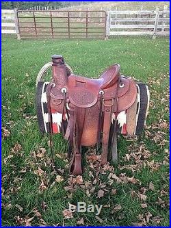 WM Davis and Son saddle, 15.5 seat, Classic Brown, Pleasure/Trail, A fork