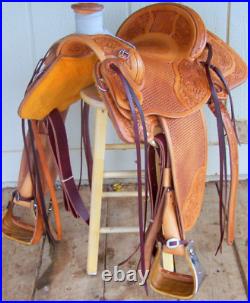 Wade Horse Saddle Western Ranch Roping Tree A Fork Work Leather 12-18 in MD76