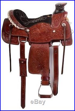 Wade Ranch Roping Pleasure Trial Horse Leather Saddle Tack Set 15 16