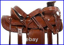Wade Tree A Fork Western Horse Saddle Roping Ranch Work Premium Leather 10-18