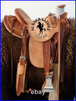 Wade Tree Fork Premium Western Saddle. Floral Tooled With Tack Set and free ship