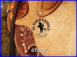 Wade Tree Fork Premium Western Saddle. Floral Tooled With Tack Set and free ship