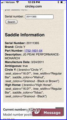 Walnut Julie Goodnight Monarch Saddle 16 inch