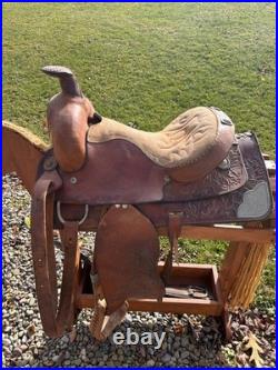 Western 14 show saddle with bridle