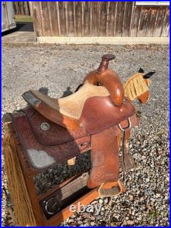 Western 14 show saddle with bridle