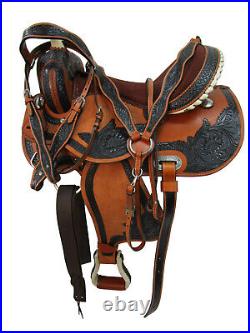 Western Arabian Horse Saddle Pleasure Tooled Leather Trail Tack Set 15 16 17 18