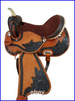 Western Arabian Horse Saddle Pleasure Tooled Leather Trail Tack Set 15 16 17 18