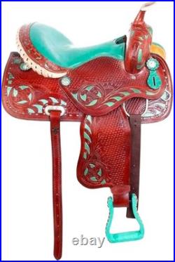Western Barrel Leather Horse Saddle Hand Carved Western Saddle 10 To 17