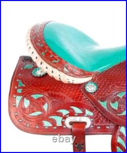 Western Barrel Leather Horse Saddle Hand Carved Western Saddle 10 To 17 Western Barrel Leather Horse Saddle Hand Carved Western Saddle 10 To 17