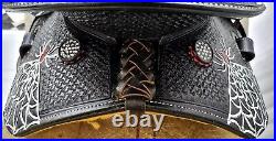 Western Barrel Racing Horse Saddle Tack Set Leather Hand Tooled 10 18 Spider