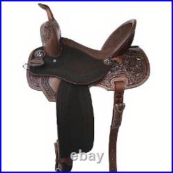 Western Barrel Racing Horse Saddle Trail Premium Leather Equestrian Tack 12-18