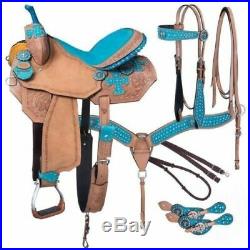 Western Barrel Racing Premium Leather Trail Horse Saddle Tack Size 14 to 18 Inch