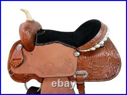 Western Barrel Racing Saddle Horse Pleasure Cowgirl Tooled Used Leather 15 16 17