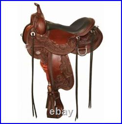 Western Barrel Racing Trail Horse Saddles Premium Leather Tooled Size 14-18