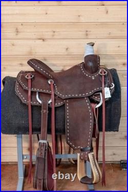 Western Barrel Saddle Set Leather Horse Saddle 16 nch Custom Fit