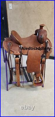 Western Brown Strip Down Roper Ranch addle with Rigged Seat 15,16,17,18