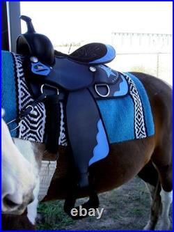 Western Cordura Trail Barrel Pleasure Horse SADDLE Blue 4917