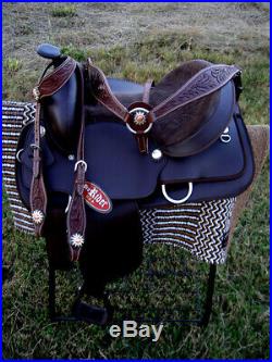 Western Cordura Trail Barrel Pleasure Horse SADDLE Bridle Tack Brown 4921