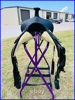 Western Cordura Trail-Pleasure Leather Horse Round Skirt Saddle Free Shipping
