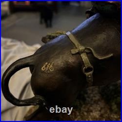 Western Cowboy On Bucking Bull Vintage Resin Beautiful 14 Tall