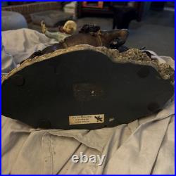 Western Cowboy On Bucking Bull Vintage Resin Beautiful 14 Tall