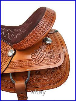 Western Cowboy Saddle 15 16 17 18 Barrel Racing Horse Pleasure Leather Tack Set