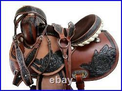 Western Cowboy Saddle 15 16 Barrel Racing Pleasure Floral Tooled Leather Tack