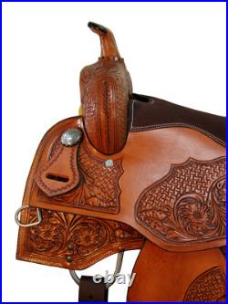 Western Cowboy Saddle 18 17 16 15 Pleasure Horse Barrel Racing Leather Tack Set