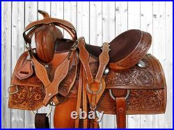 Western Cowboy Saddle 18 17 16 15 Pleasure Horse Barrel Racing Leather Tack Set