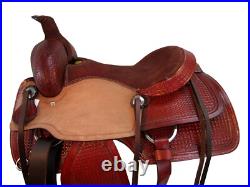 Western Cowboy Trail Saddle Horse Pleasure Floral Tooled Leather Set 15 16 17 18