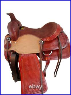 Western Cowboy Trail Saddle Horse Pleasure Floral Tooled Leather Set 15 16 17 18