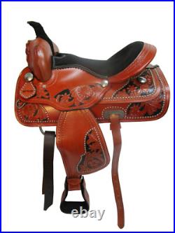 Western Cowgirl Saddle Barrel Racing Pleasure Trail Tooled Tack Set 15 16 17 18