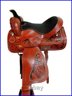 Western Cowgirl Saddle Barrel Racing Pleasure Trail Tooled Tack Set 15 16 17 18
