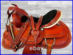 Western Cowgirl Saddle Trail Horse 16 15 Barrel Racing Pleasure Leather Tack Set