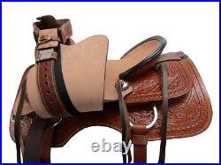 Western Cowgirl Trail Saddle Horse Pleasure Tooled Leather Tack Set 15 16 17 18