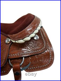 Western Deep Seat Saddle 15 16 17 18 Roper Ranch Horse Pleasure Leather Tack Set