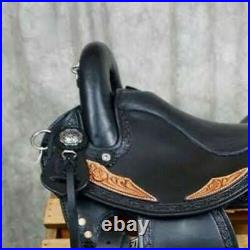 Western Endurance leather saddle with cow Softy seat sizes 15to 18 Free Ship