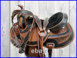 Western Gaited Horse Saddle 15 16 17 18 Pleasure Tooled Leather Trail Tack Set