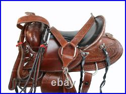 Western Gaited Saddle Horse Pleasure Trail Tooled Leather Tack Set 15 16 17 18