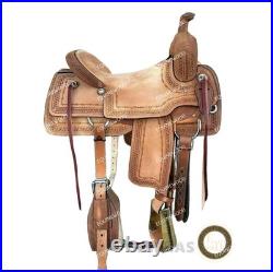 Western High Quality Leather Roping Western Saddle with Complete Tack Set