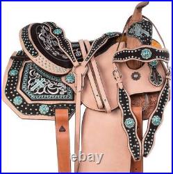 Western Horse Barrel Racing Saddle Horse Leather Saddle SIZE 8'' To 19'' inch