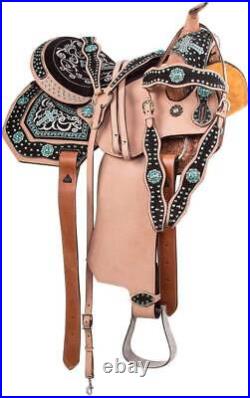 Western Horse Barrel Racing Saddle Horse Leather Saddle SIZE 8'' To 19'' inch