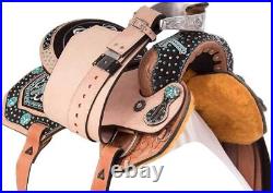 Western Horse Barrel Racing Saddle Horse Leather Saddle SIZE 8'' To 19'' inch