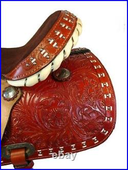 Western Horse Gaited Saddle 15 16 Pleasure Trail Ride Floral Tooled Leather Tack