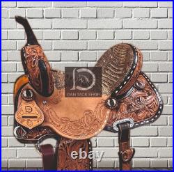 Western Horse Leather Saddle, Barrel Racing Pleasure with Tack Set Free shipping