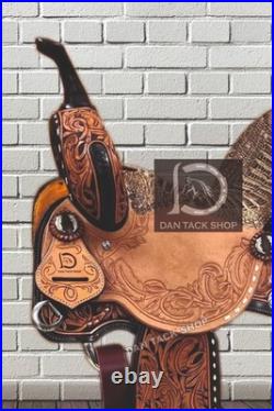 Western Horse Leather Saddle, Barrel Racing Pleasure with Tack Set Free shipping