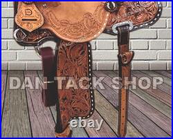 Western Horse Leather Saddle, Barrel Racing Pleasure with Tack Set Free shipping