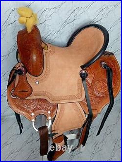 Western Horse Leather Saddle Pony Horse Saddle 8'' 10'' 12'' 13'' inches