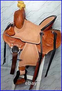 Western Horse Leather Saddle Pony Horse Saddle 8'' 10'' 12'' 13'' inches